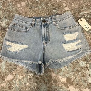 Billabong Frayed Denim Shorts 27 NWT
